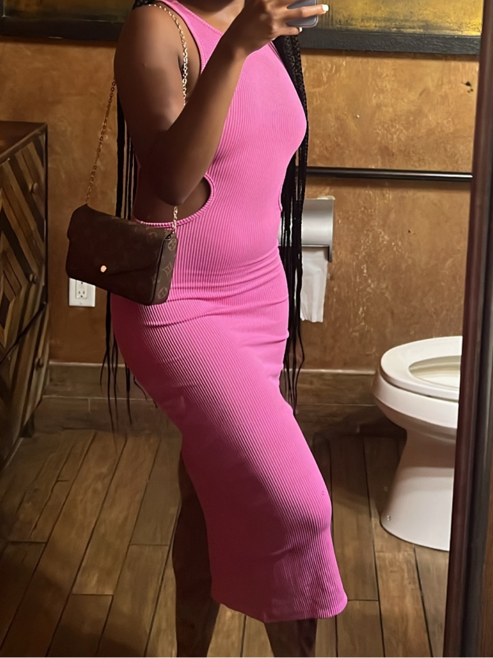 H&M Fuchsia Ribbed Cutout Maxi Dress - Picture 3 of 3